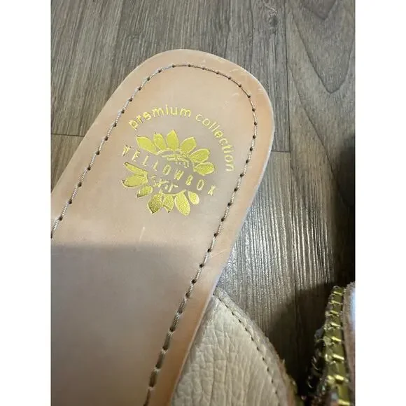 Yellow Box Premier Collection Leather Rhinestone Sandals Size 6 - Picture 5 of 6